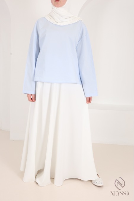 Blouse ample 100% coton coupe ample manches longues femme