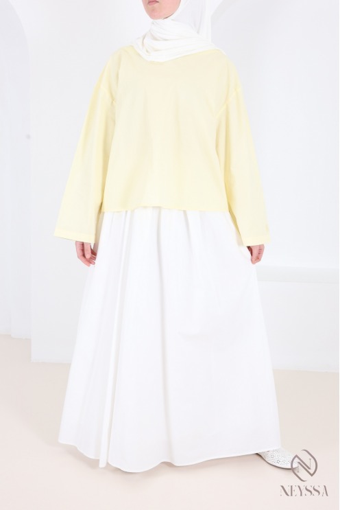 Blouse ample 100% coton coupe ample manches longues femme