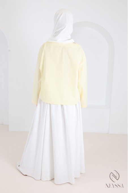 Women's loose-fitting 100% cotton long-sleeve blouse