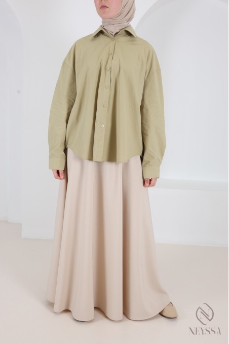 Oversized-Hemd aus 100 % Baumwolle mit asymmetrischem Schnitt