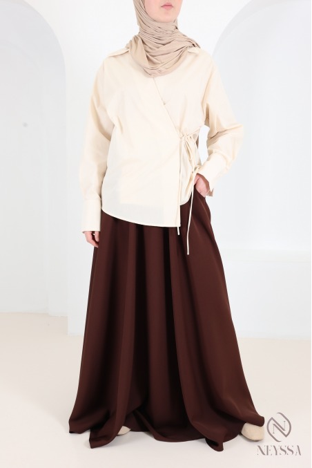 high waist flare skirt modest fashion islamic muslim wide skirt