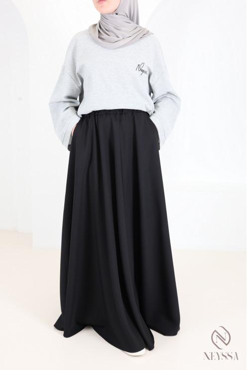 jupe taille haute évasé modest fashion islamique jupe large musulmane