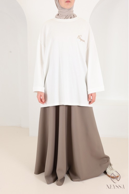 high waist flare skirt modest fashion islamic muslim wide skirt