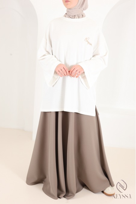 high waist flare skirt modest fashion islamic muslim wide skirt