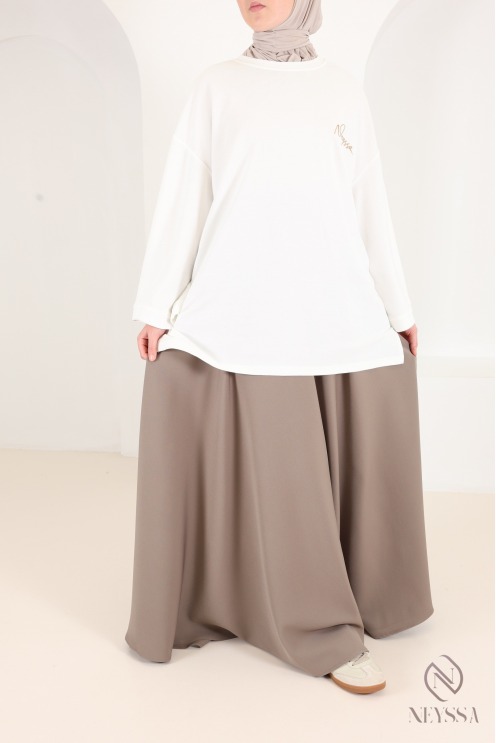 jupe taille haute évasé modest fashion islamique jupe large musulmane