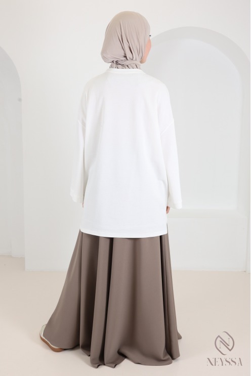 high waist flare skirt modest fashion islamic muslim wide skirt