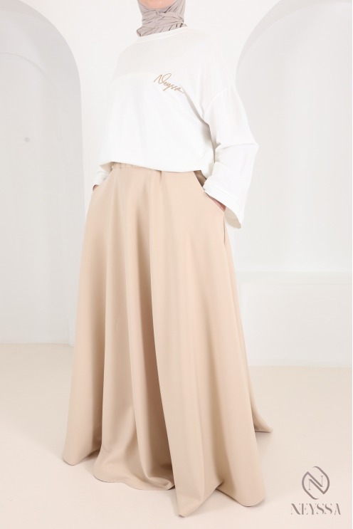 ausgestellter Rock mit hoher Taille bescheidene Mode islamischer muslimischer breiter Rock