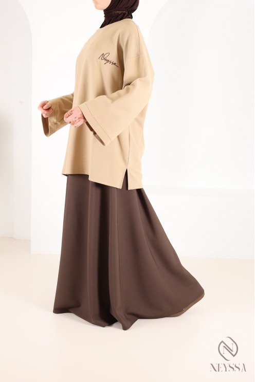 Long flared skirt for women, tailored fabric, high quality