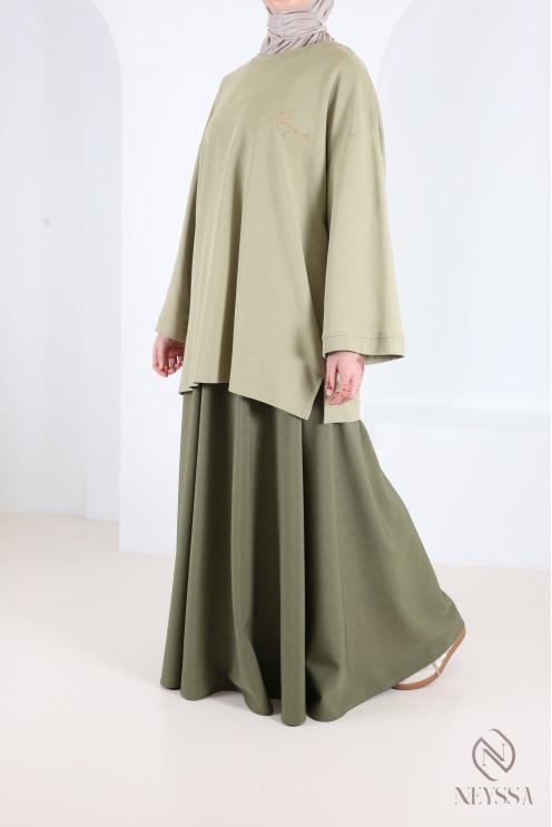 Long flared skirt for women, tailored fabric, high quality