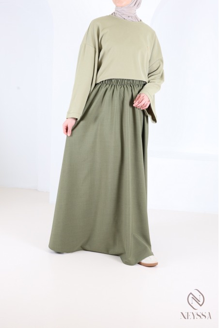 Long flared skirt for women, tailored fabric, high quality