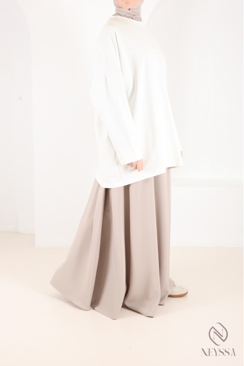 Jupe longue évasée pour femme tissu tailleur, haute qualité