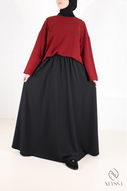 Long flared skirt for women, tailored fabric, high quality