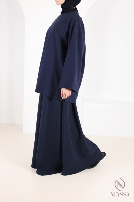 Jupe longue évasée pour femme tissu tailleur, haute qualité