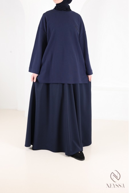 Jupe longue évasée pour femme tissu tailleur, haute qualité