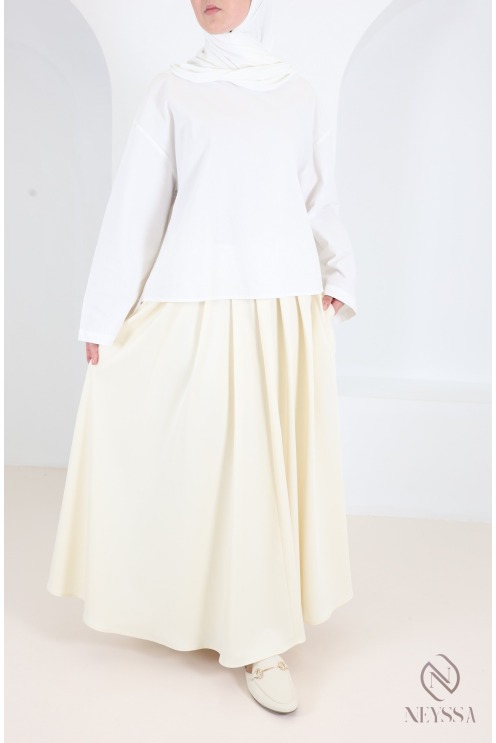 Jupe longue style tailleur coupe évasée avec poches