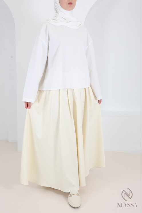 Jupe longue style tailleur coupe évasée avec poches