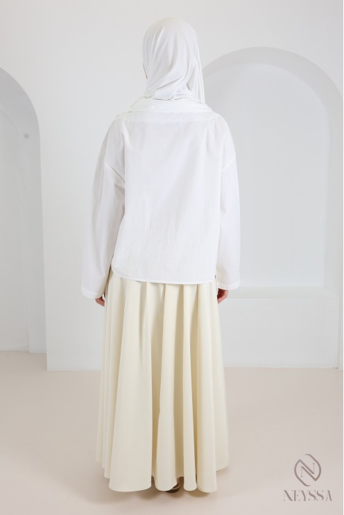 Jupe longue style tailleur coupe évasée avec poches