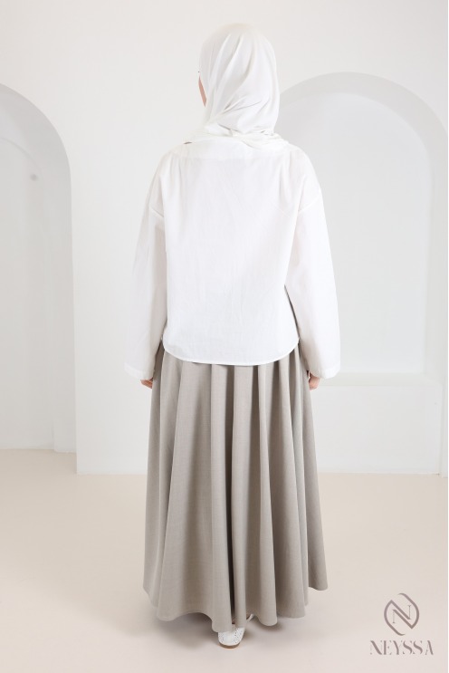 Jupe longue style tailleur coupe évasée avec poches