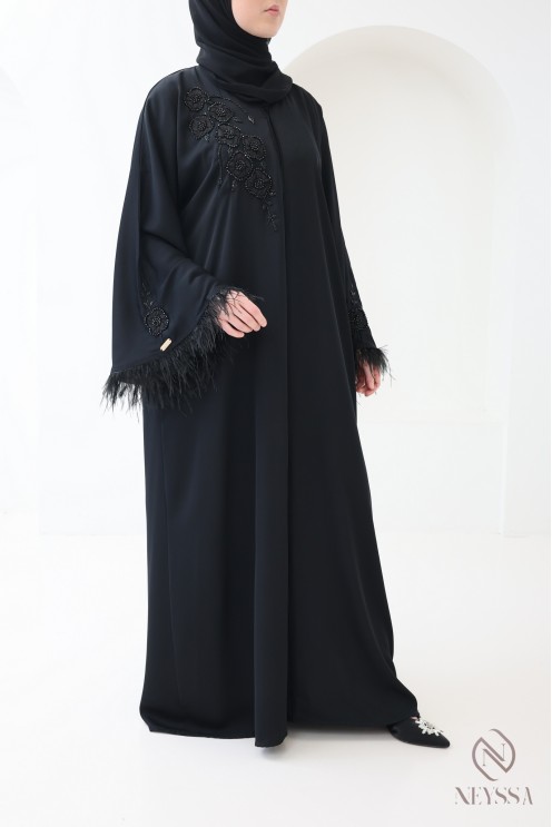 Abaya Dubai, lang, gerader Schnitt, für Frauen mit Hidschab
