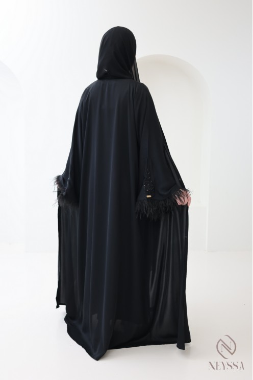 Abaya Dubai, lang, gerader Schnitt, für Frauen mit Hidschab