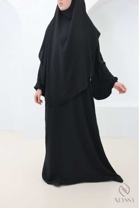 Abaya-Khimar-Set in Schwarz für Frauen mit Hijab Outfit