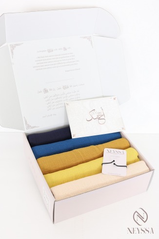 Set mit 5 Hijabs aus geknitterter Baumwolle in warmen Farben 2