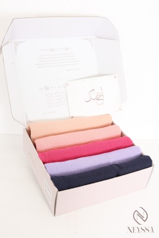 Hijab-Set mit 5 Hijabs aus gekräuselter Baumwolle in Sommerfarben 2