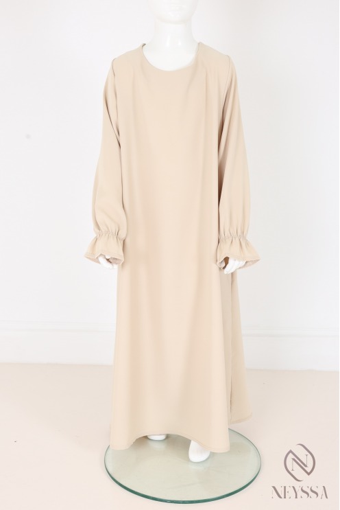 Long Abaya Frau Gebetsschmetterling mit ihrem Khimar in Jazzmaterial