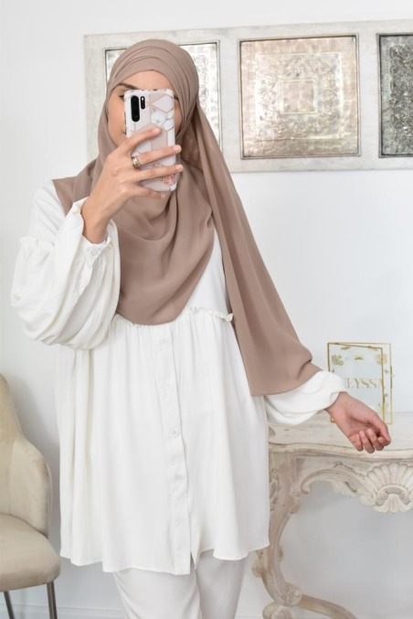 Box cadeaux 4 hijabs à enfiler en crêpe et mousseline, idée cadeau