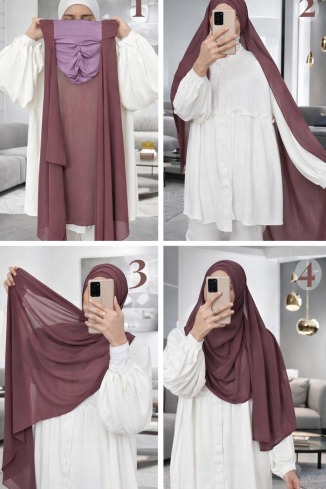 Geschenkbox mit 4 Schlupf-Hijabs aus Crêpe und Chiffon 2