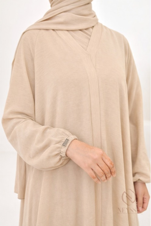 Abaya Dubai Umbrella in Jazz Hurija Beige