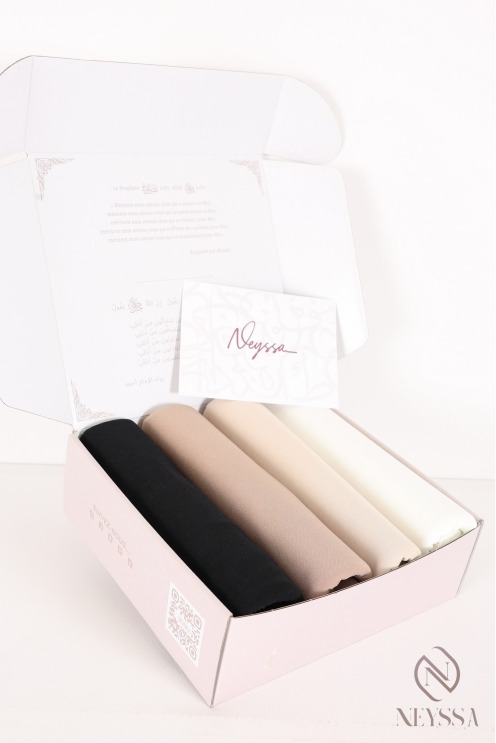 Geschenkidee verschleierte Frau Box 4 Hijab mit Baumwolleffekt