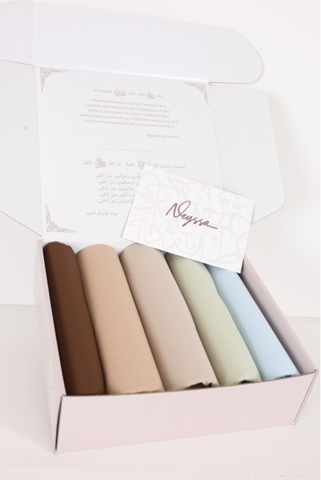 Coffret hijab jersey air, coffret de voile jersey à offrir femme musulmane.