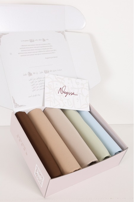 Coffret hijab jersey air, coffret de voile jersey à offrir femme musulmane.