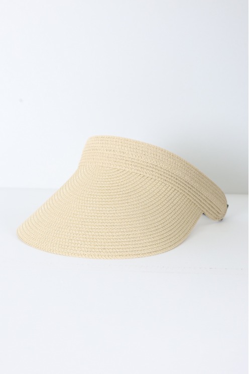 Adjustable women’s visor cap with elastic, face protection