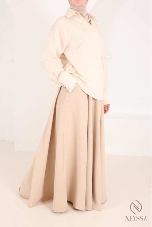 Long, flowing, flared skirt, elasticated waist, special size for 1.80m