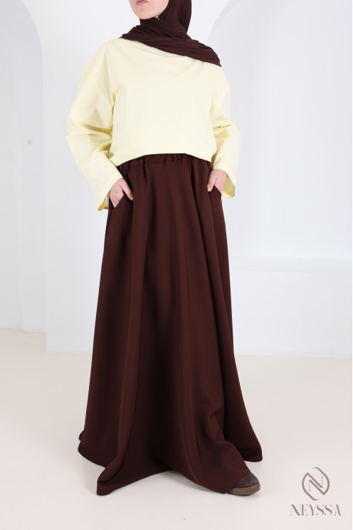 Long, flowing, flared skirt, elasticated waist, special size for 1.80m