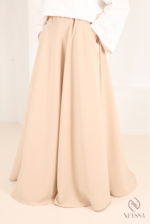 Long, flowing, flared skirt, elasticated waist, special size for 1.80m