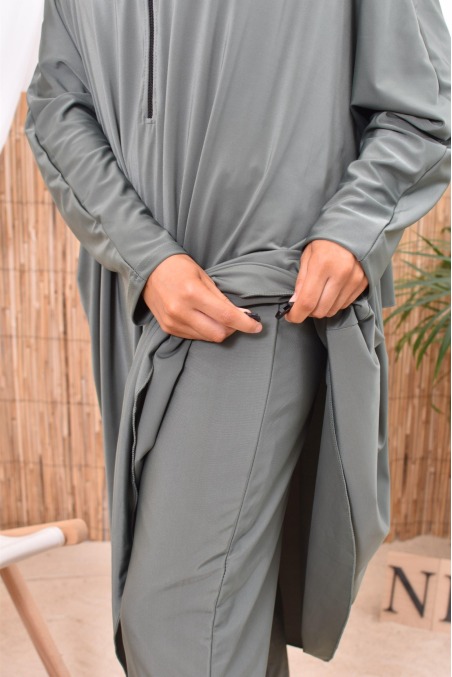 Burkini islamique kaki pour femme voilée Neyssa confection