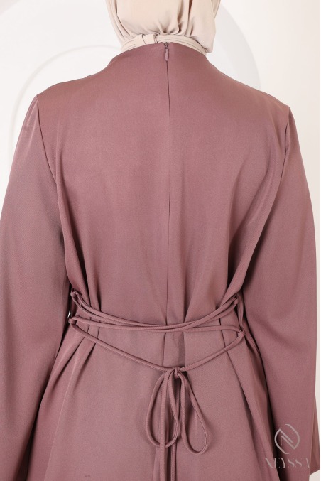 Ensemble blouse crêpe + jupe longue évasée mousseline plissée