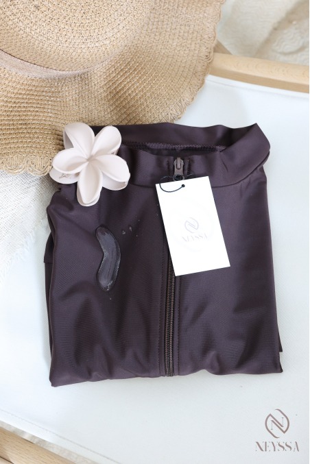 Burkini jilbeb de bain long tunique coupe papillon, tissu hydrofuge