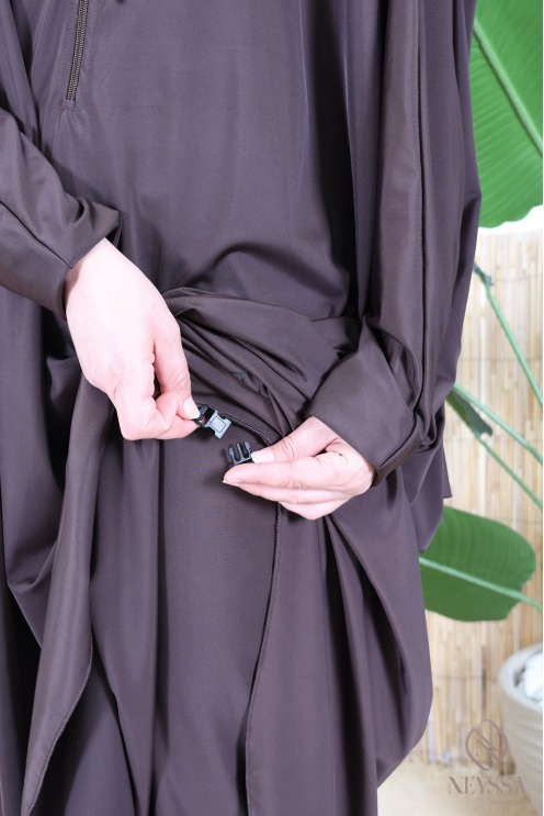 Burkini jilbeb de bain long tunique coupe papillon, tissu hydrofuge