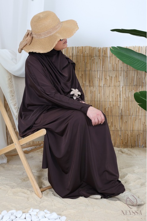 Langer Burkini im Jilbab-Stil mit Schmetterlingsausschnitt