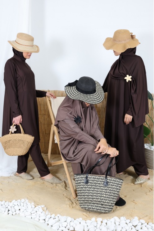 Langer Burkini im Jilbab-Stil mit Schmetterlingsausschnitt