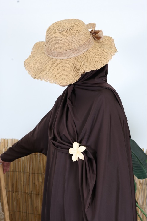 Langer Burkini im Jilbab-Stil mit Schmetterlingsausschnitt