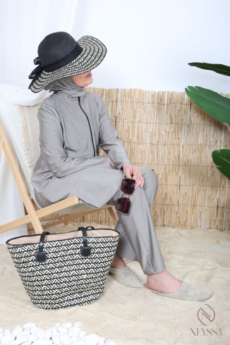 3-teiliger Badeburkini mit integrierter Kapuze aus strapazierfähigem, blickdichtem Material 2