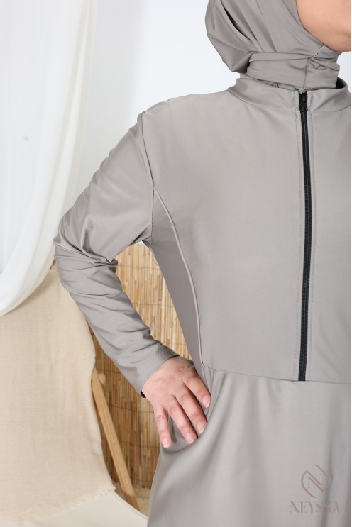 3-teiliger Badeburkini mit integrierter Kapuze aus strapazierfähigem, blickdichtem Material