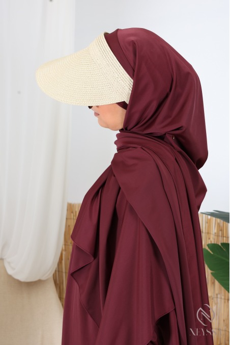 Adjustable women’s visor cap with elastic, face protection