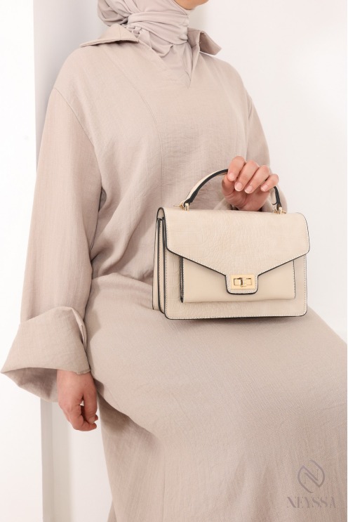 Robe longue ample femme avec tissu effet lin, manches revers