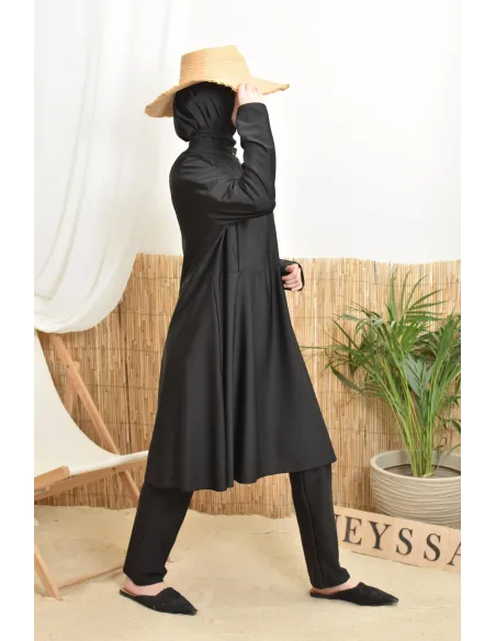 Long tunic burkini with zip, pants and hood Neyssa Collection